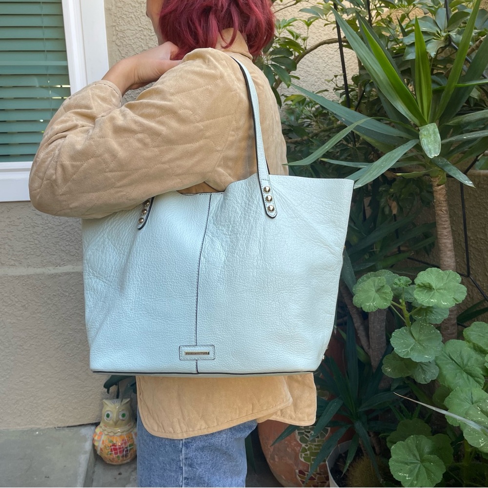 Light blue/silverer Rebecca Minkoff pebbled leather large bag